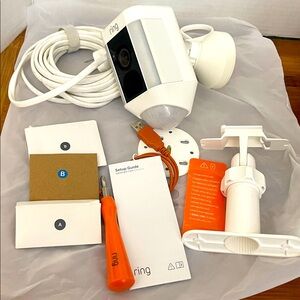 Ring Spotlight Security Camera Cam Battery White Home Surveillance System IN BOX